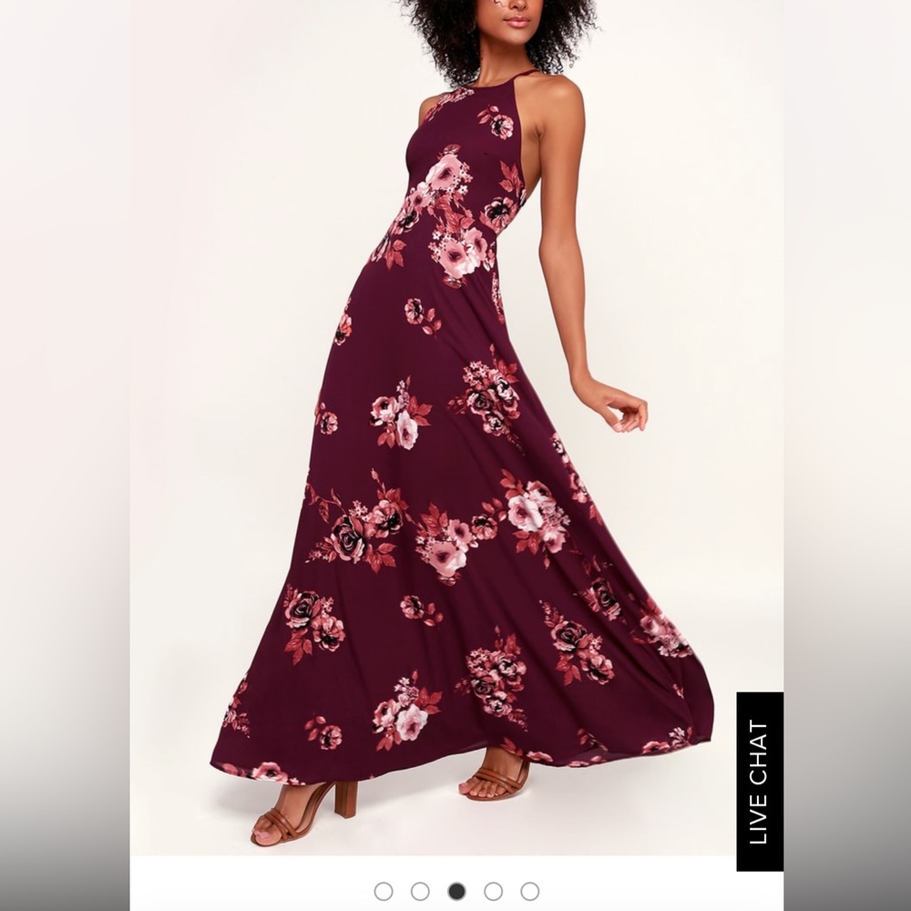 floral lace up maxi dress